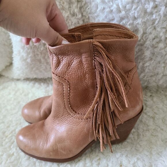 Sam Edelman Louie Fringe Western Soft Leather‎ Bootie Size 6.5 - Picture 3 of 8
